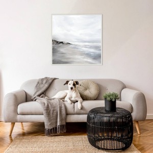 Amanti Art Silver Waves by Luna Mavis Framed Canvas Wall Art Print - 1 of 4