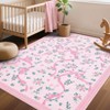 Floral Area Rug Machine Washable Rug For Playroom,Cute Throw Carpet For Girls,Low Pile Non Slip Non Shedding Rug - 4 of 4