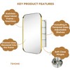 TEHOME Surface and Recessed Mount Rectangular Stainless Steel Metal Framed Bathroom Medicine Cabinet with Mirror - 3 of 4