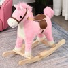 RUVALINO Baby Bouncers and Rockers, Baby Rocking Horse, Kids Riding Horse Rocking Chair, Plush Stuffed Rocking Animals, Pink, 25.5"*12.75"*24" - 3 of 4