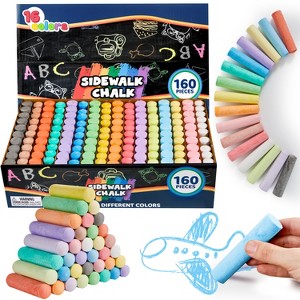 Joyfy 160 Pcs Washable Sidewalk Chalks for Kids, Safe Jumbo Chalk Set for Outdoor Art Play, Chalkboard, Blackboard and Playground Fun - 1 of 4