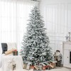 Whisen 8FT Snow Flocked Artificial Christmas Tree with 2003 Tips, Foldable Metal Stand - Green - 3 of 4
