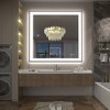 Apmir Super Bright Front & Back LED Lighted Anti-Fog Aluminum Alloy Framed Tempered Glass Bathroom/Vanity Mirror with ETL & 3-Year Warranty - 2 of 4