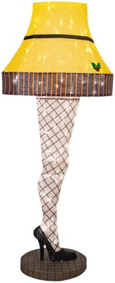 Gemmy 3D Holiday Lighted Tinsel Sculpture Leg Lamp 60" WB , Multi