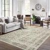 Vintage Floral Area Rug, Elegant Thin Carpet with Refined Design, Easy-Clean Low Pile for Living Room, Bedroom, Entryway - 2 of 4