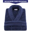 American Soft Linen Turkish Warm Fleece Bathrobe, Mens and Womens Robes, 1 Piece Shawl Collar  Adult Matching Couple Robes for your Bathroom - 3 of 4
