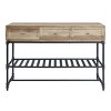 ORRD Industrial Sofa Table with Drawer & Shelf, Modern Console Table with Metal Pipe Legs, Oak & Black Finish for Living Room Entryway - 3 of 4