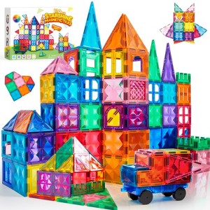 Joyfy 110Pcs Starshine Magnetic Tiles Set, STEM Toy Building Set for Kids Aged 3-8, 3D Magnet Blocks, Learning Educational Gift for Birthday Christmas - 1 of 4