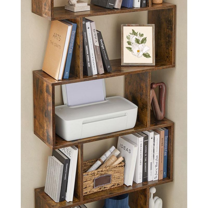 VASAGLE Bookshelf, 5-Tier Bookcase, Tall Display Shelf, Freestanding Storage Shelf, Room Divider, 4 of 6