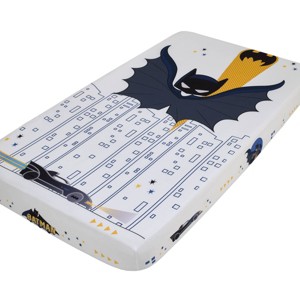 Warner Bros. Batman Photo Op Nursery Fitted Crib Sheet - White - 1 of 4