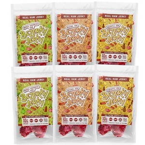 BZJ VARIETY PACK 6PK: 1 ORIGINAL, 1 PINEAPPLE, 1 MANGO HABANERO, 1 HAM PIZZA, 1 HONEY DIJON, 1 PEPPERED (B100, B101, B102, B111, B112, B113) (18oz) - 1 of 1