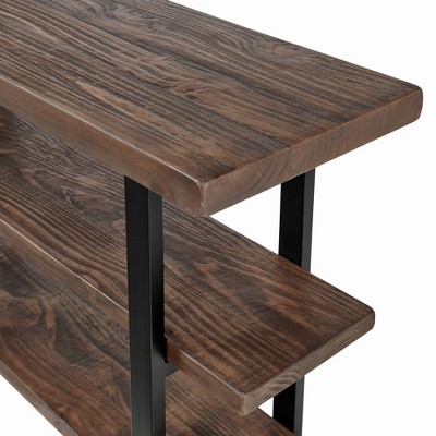 Rustic Natural 52" Wood and Metal Media Console with Storage