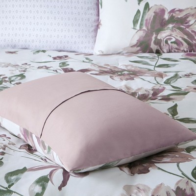 Queen Gray Floral Microfiber Bed in a Bag Set