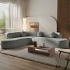 122'' Fabric Upholstery Sectional Sofa,4 Seat Cozy Corner Sofa for Living Room,Curved High Resilience Foam Oversized Sectional Couch-Coolbibila - 3 of 4