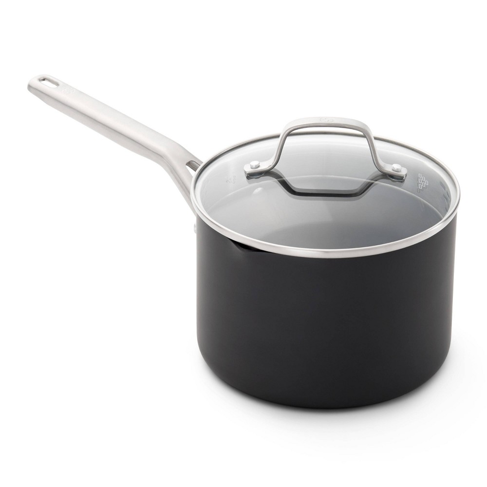 Calphalon 3.5qt Hard-Anodized Nonstick Sauce Pan with Lid: Dishwasher-Safe, Gas & Electric Compatible, 10-Year Warranty