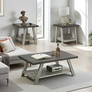 3-Piece Particle Board Coffee Table Set - 1 of 4