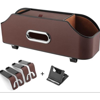TruAIR Rear Seat Headrest Storage Box Ð Multifunctional Car Organizer with Cup Holder