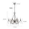 LNC Miller 6-Lights 27" Candle Crystal French Country Large Chandelier,Rustic Bronze - 3 of 4