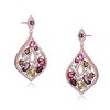 Guili Sterling Silver 18K Rose Gold Plated Multi-Colored Cubic Zirconia Accent Dangle Earrings, a Bold and Elegant Expression of Style - 3 of 3