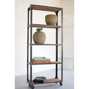 79.5" Tall Reclaimed Wood and Iron Display Shelf by Kalalou - 1 of 3