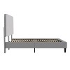 Merrick Lane Platform Bed with Headboard - Upholstered Frame - 14 Wooden Slats - No Box Spring Required - 3 of 4