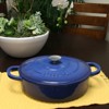 Crock Pot Artisan Enameled 5 Quart Cast Iron Round Braiser Pan with Self Basting Lid in Sapphire Blue - 3 of 4