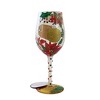 Lolita Glassware 9.0 Inch Merry Christmas Mom , Hand Painted Wine Glass (1PC) - 2 of 3