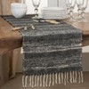 72" x 16" Cotton Striped Table Runner Black - Saro Lifestyle: Kitchen Decor, 72 Inch Rectangle, Spot Clean - image 3 of 3