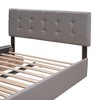 ORRD Upholstered Platform Bed Queen with 2 Drawers & Twin XL Trundle, Linen Fabric Storage Bed, Modern Bed Frame with Headboard，Dark Gray - 4 of 4