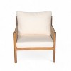 Christopher Knight Home Ivonne Patio Rustic Rope Weave Acacia Wood Upholstered Club Chair, Teak - 2 of 4
