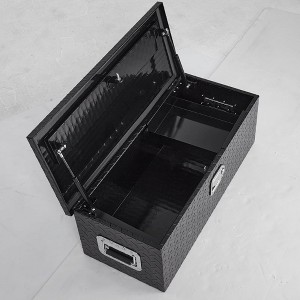 30 Inch Aluminum Truck Tool Box, Truck Bed Tool Box with Sliding Shelf, Diamond Plate ToolBox with Side Handle,Lock and 2 Keys - 1 of 4
