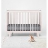 Bacati - Gray Pin Stripes 100 percent Cotton Universal Baby US Standard Crib or Toddler Bed Fitted Sheet - 4 of 4