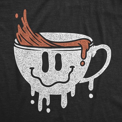 Мужские футболки Crazy Dog T-Shirts, Inc. Mens Dripping Coffee Smile Funny T Shirts Caffeine Graphic Tee for Men - Crazy Dog Men's T Shirt For Coffee Lovers Black L — фото 2
