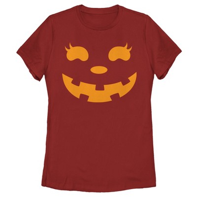 Women's CHIN UP Halloween Jack o' Lantern Face T-Shirt