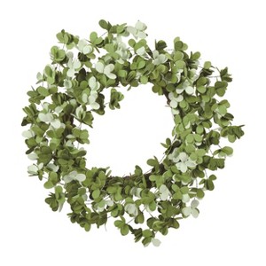 Transpac Polyester 22.05" Multicolor Spring Floral Clover Wreath - 1 of 2