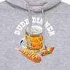 Men's - Instant Message - Dude Dinner Beer Corn Dog Graphic Fleece Pullover Hoodie - 2 of 4