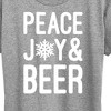 Women's - Instant Message - Christmas Peace Joy And Beer Short Sleeve Graphic T-Shirt - 2 of 4