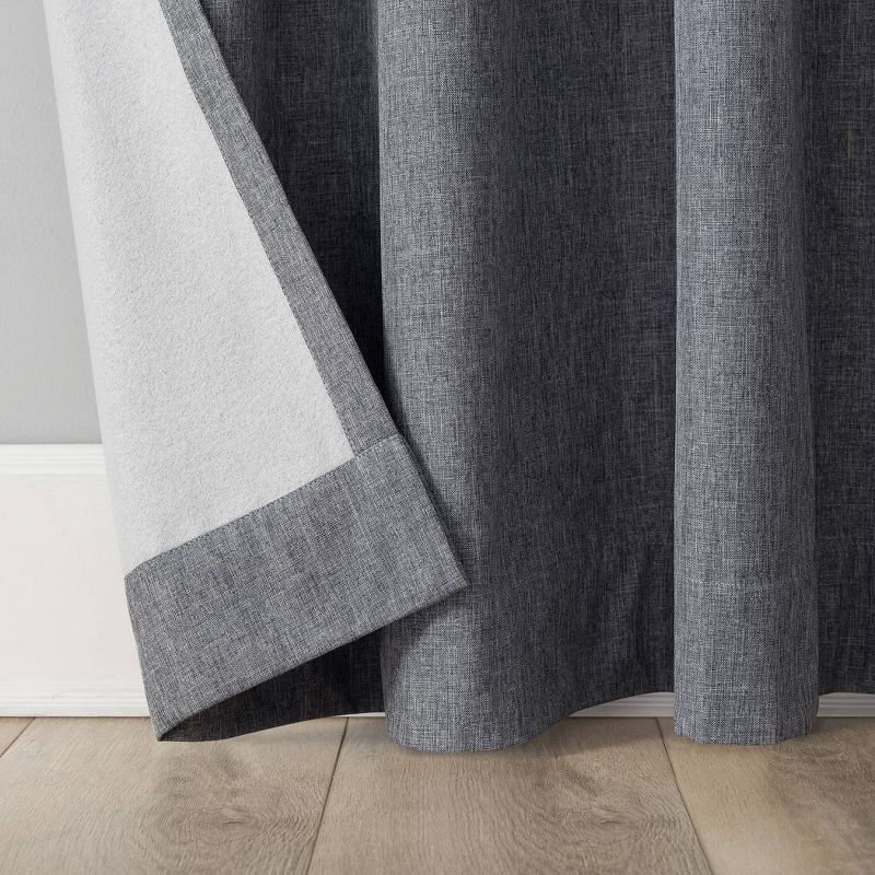 Tyrell Tonal Textured Draft Shield Fleece Insulated 100% Blackout Grommet Top Curtain Panel - Sun Zero, 6 of 10