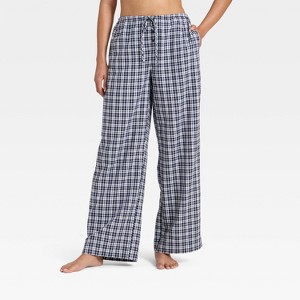 Women's Flannel Wide Leg Pajama Pants - Wild Fable™ - 1 of 3