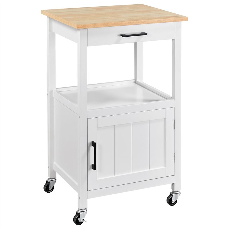 Yaheetech Rolling Kitchen Island Trolley Cart with Open Shelf and Storage Cabinet, 1 of 11