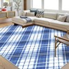 Washable Modern Striped Rug Non Slip Low Pile Rug Soft Throw Floor Cover Foldable Indoor Carpet for Living Room Bedroom Nursery - 2 of 4