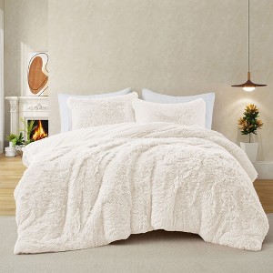 Peace Nest Fluffy Shaggy Faux Fur Comforter Set, Fuzzy Plush Bedding Set - 1 of 4