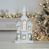 LED Flocked Wooden Church 22"H - 3 of 3