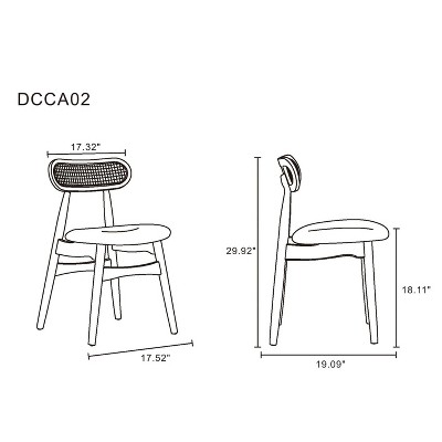 High Gray Wood and Cane Side Chair
