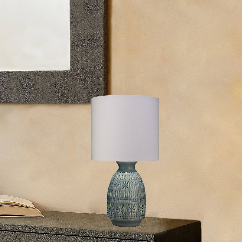 Frieze Ceramic Table Lamp with Drum Shade - Splendor Home, 5 of 6