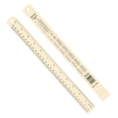 Unique Bargains Aluminum Alloy Rulers with Centimeters Millimeters Inches and Conversion Table 2 Pcs