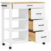 vidaXL Kitchen Trolley MONZA 33.1 in.x15.7 in.x35.4 in. Solid Wood Pine - 4 of 4