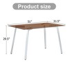 NicBex Rectangle Dining Table with Tempered Glass Tabletop and Metal Legs for 4 to 6,Living Meeting Room - 3 of 4