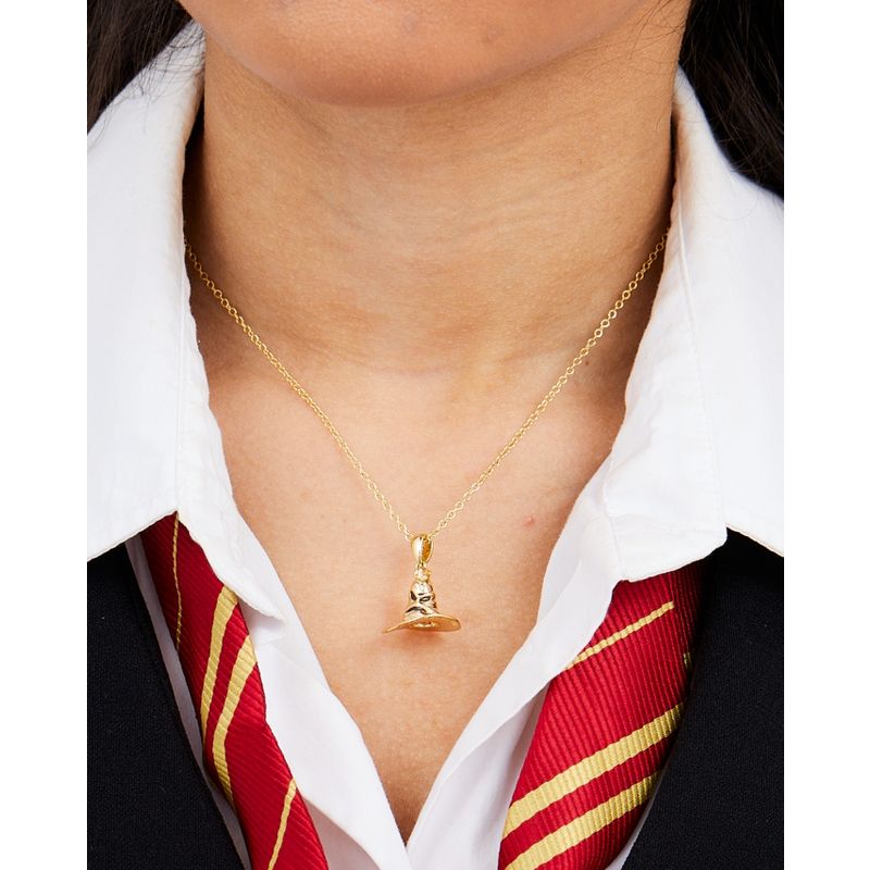 Harry Potter Womens Hogwarts Sorting Hat Gold-Plated Pendant Necklace, 16 + 2", 2 of 5