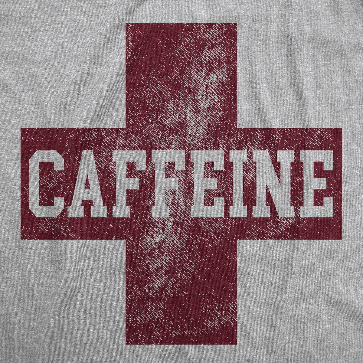 Мужские футболки Crazy Dog T-Shirts, Inc. Mens Funny T Shirts Caffeine Red Cross Sarcastic Coffee Graphic Novelty Tee For Men - Crazy Dog Men's T Shirt For Coffee Lovers Light Grey XXL — фото 2